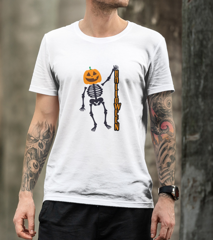 HAPPY HALLOWEEN PUMPKIN SCARLET SKELETON T-Shirt