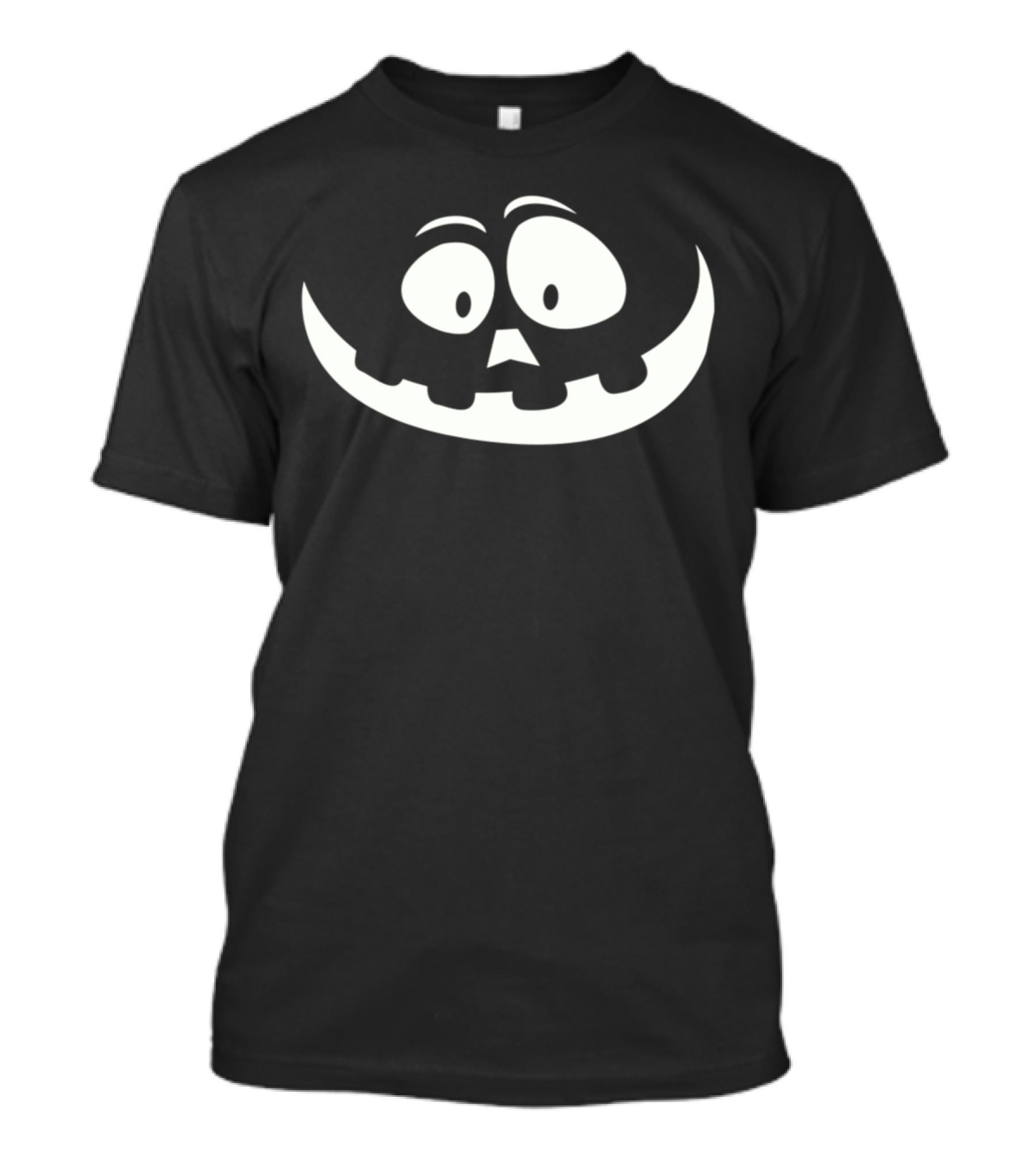 Carved Pumpkin Face Minimalist White T-Shirt