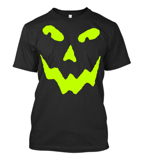 Gladditudes Halloween Pumpkin Face1 Neon Jack-o'-Lantern Smile T-Shirt