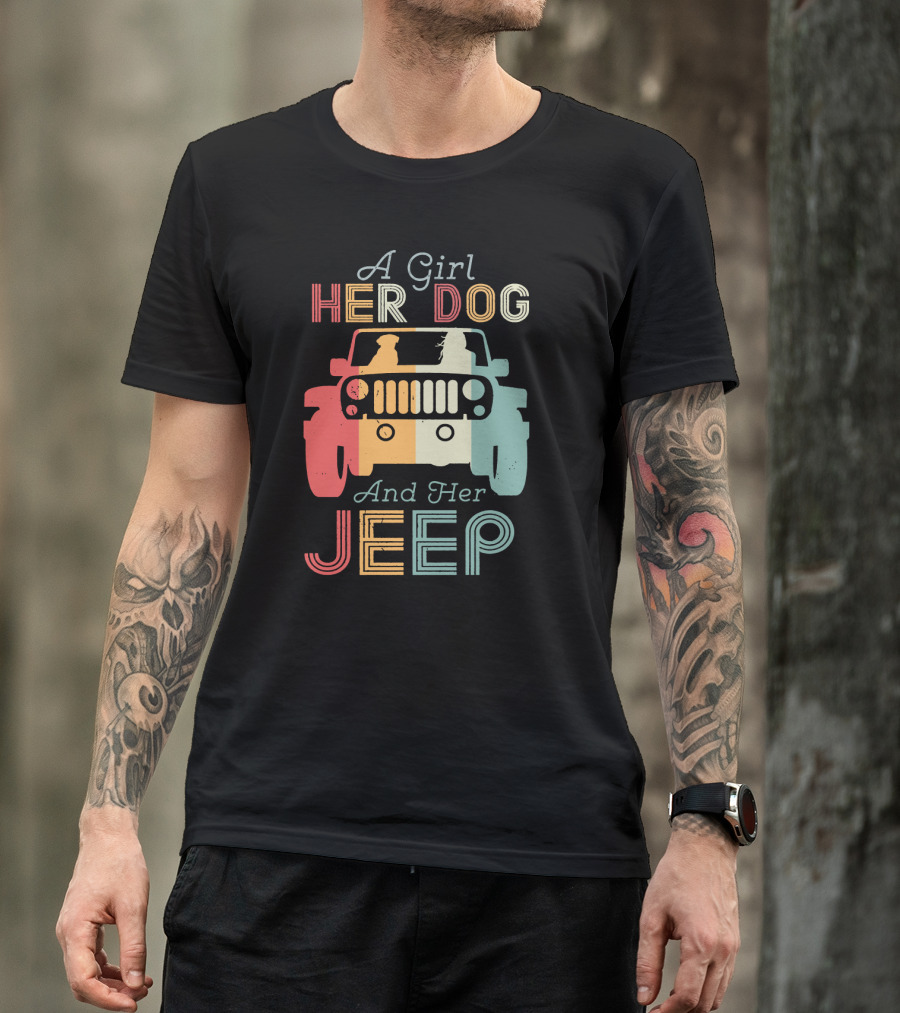 A Girl Her Dog And Her Jeep T-Shirt
