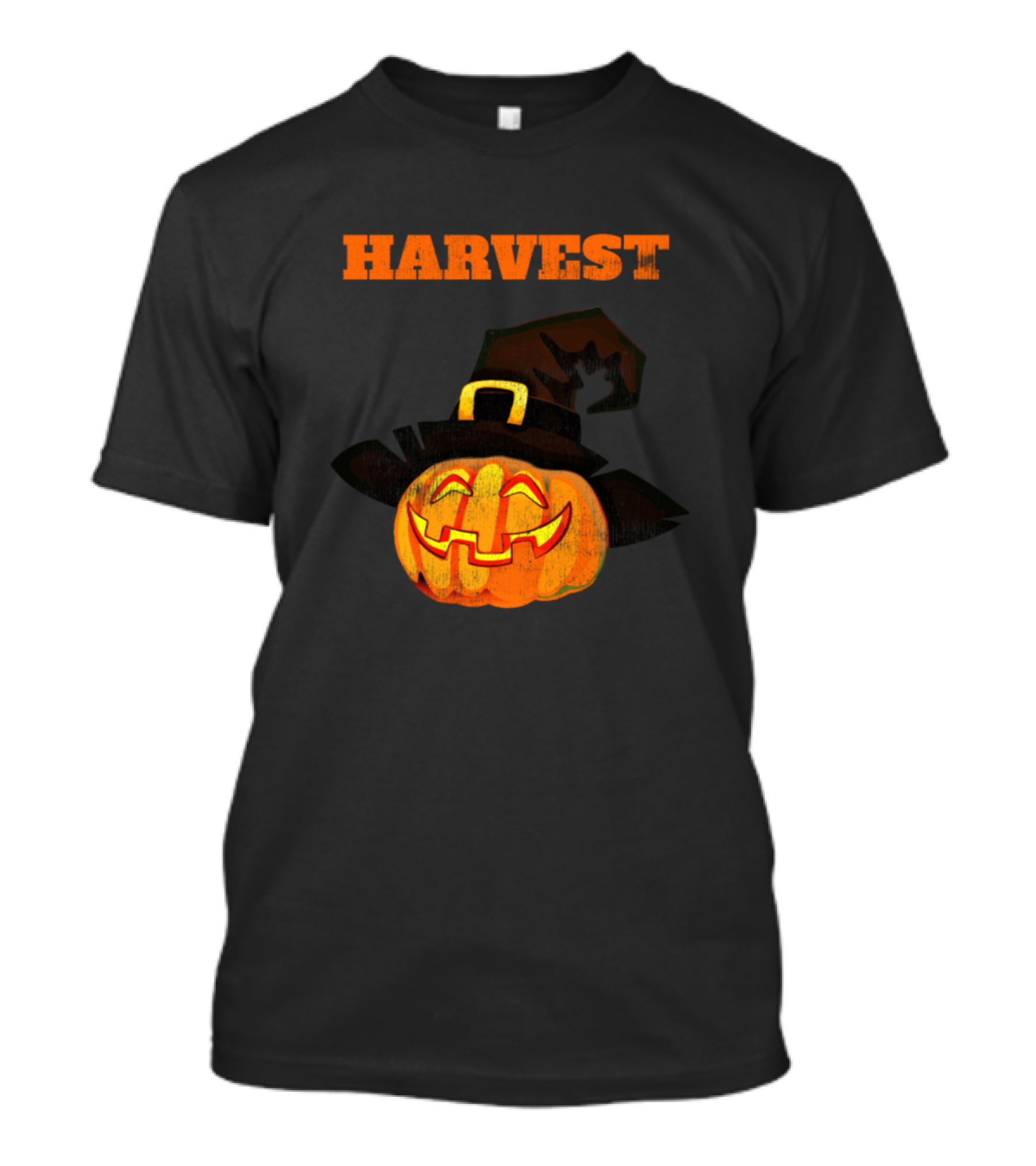 Harvest Pumpkin Witch Hat Halloween T-Shirt