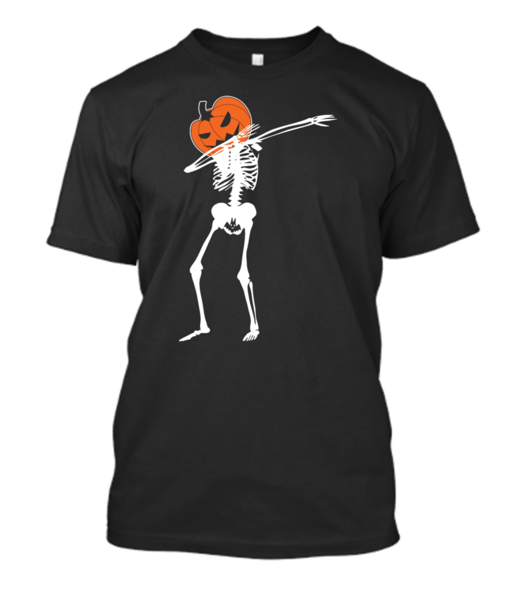 Dabbing Pumpkin Head Skeleton Halloween Fun T-Shirt