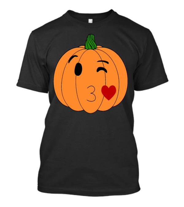 Pumpkin Kiss Emote Wink Heart T-Shirt