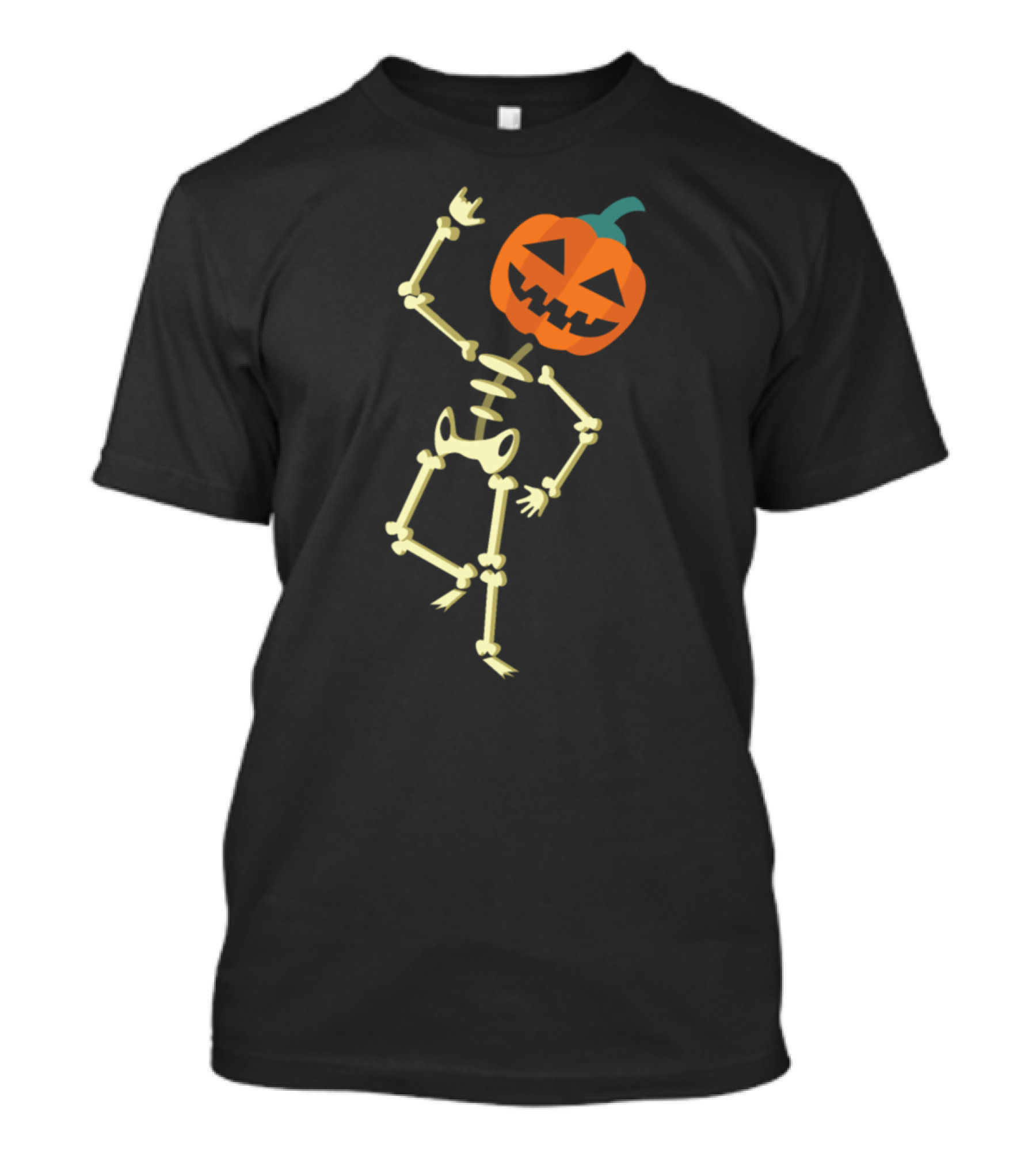 Halloween Dancing Skeleton With Pumpkin Head T-Shirt