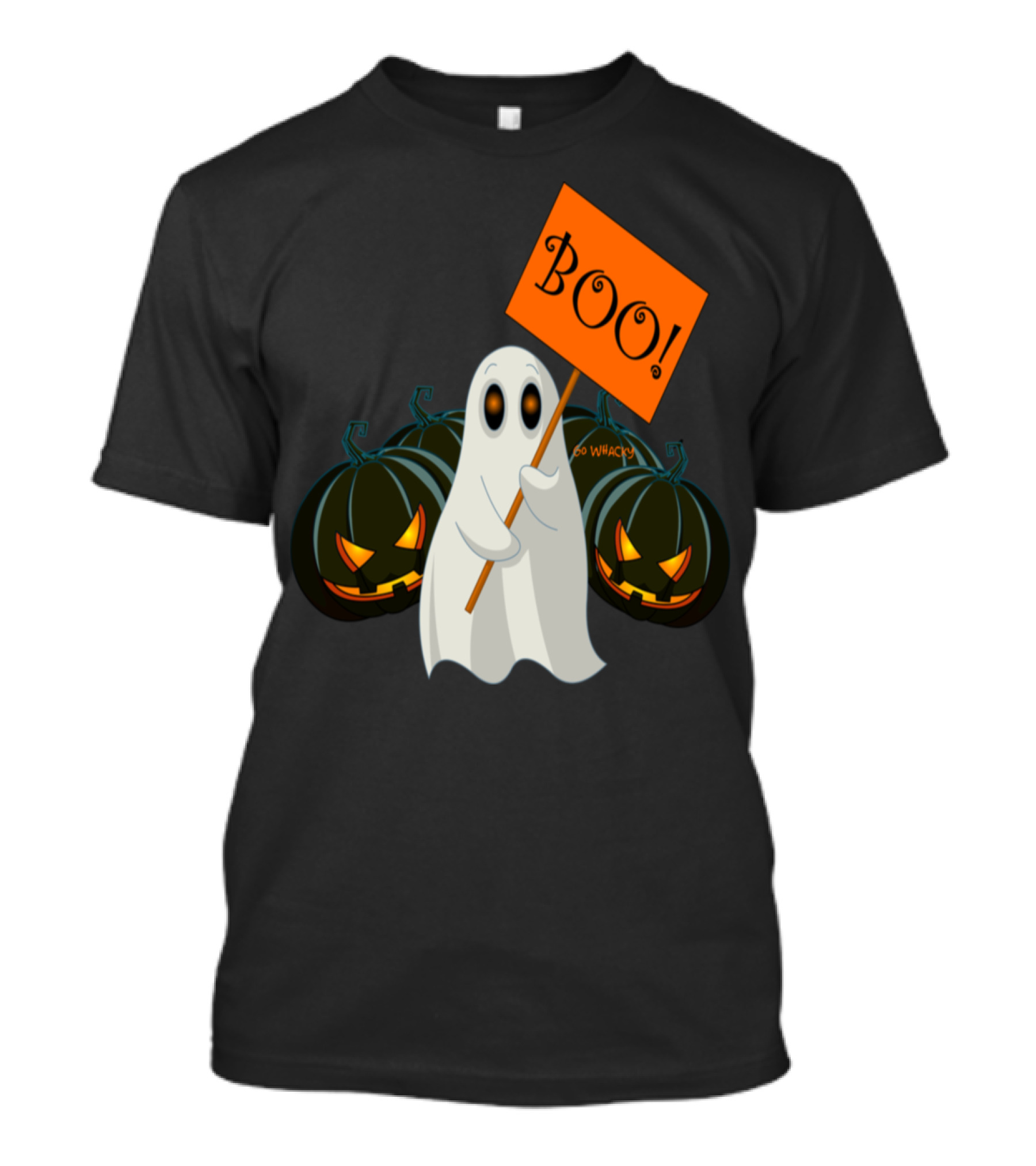 Boo Ghost With Scary Halloween Pumpkins T-Shirt