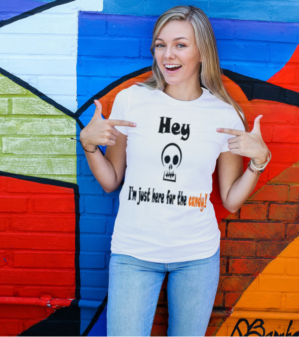 Hey I'm Just Here For The Candy Simple Pumpkin Candy T-Shirt