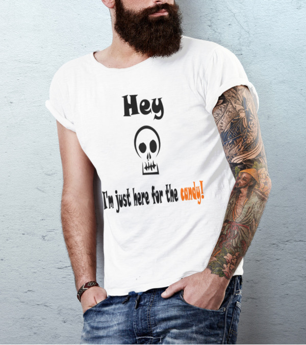 Hey I'm Just Here For The Candy Simple Pumpkin Candy T-Shirt