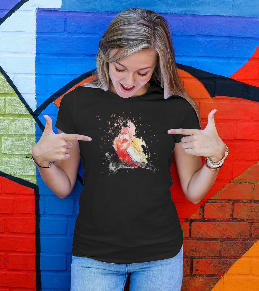 Vibrant Watercolor Parakeet Burst T-Shirt