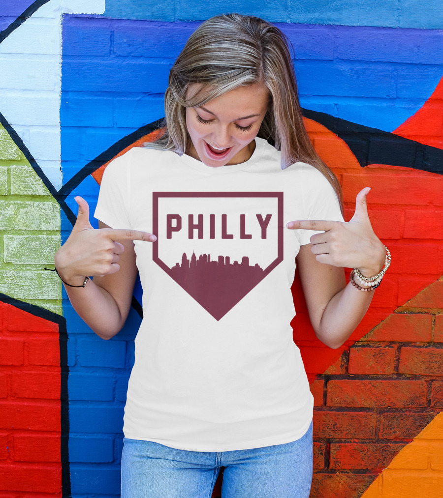 Philly Home Baseball Skyline Cool Philadelphia T-Shirt