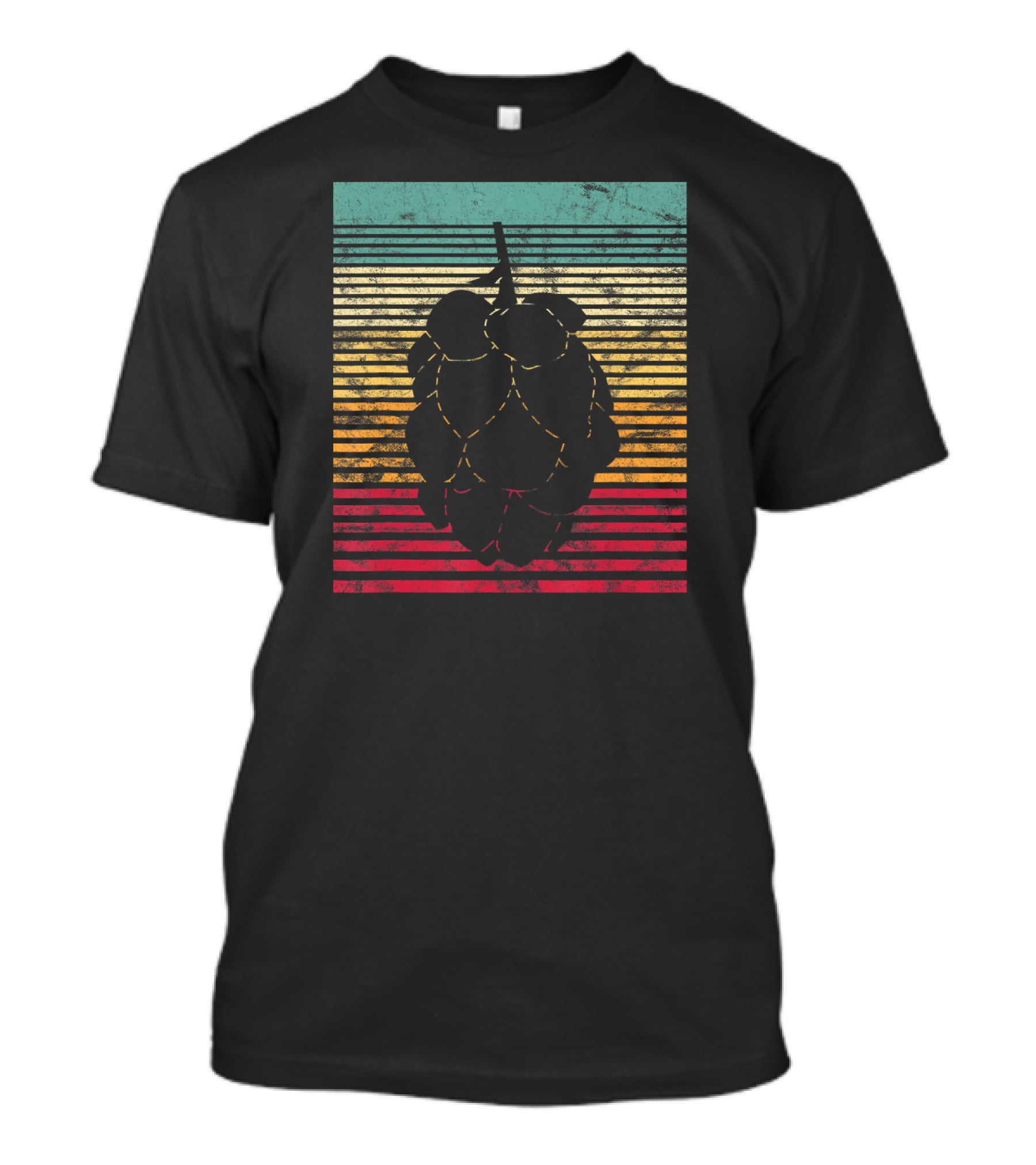 Vintage Hops Leaf Craft Beer Retro Stripes T-Shirt