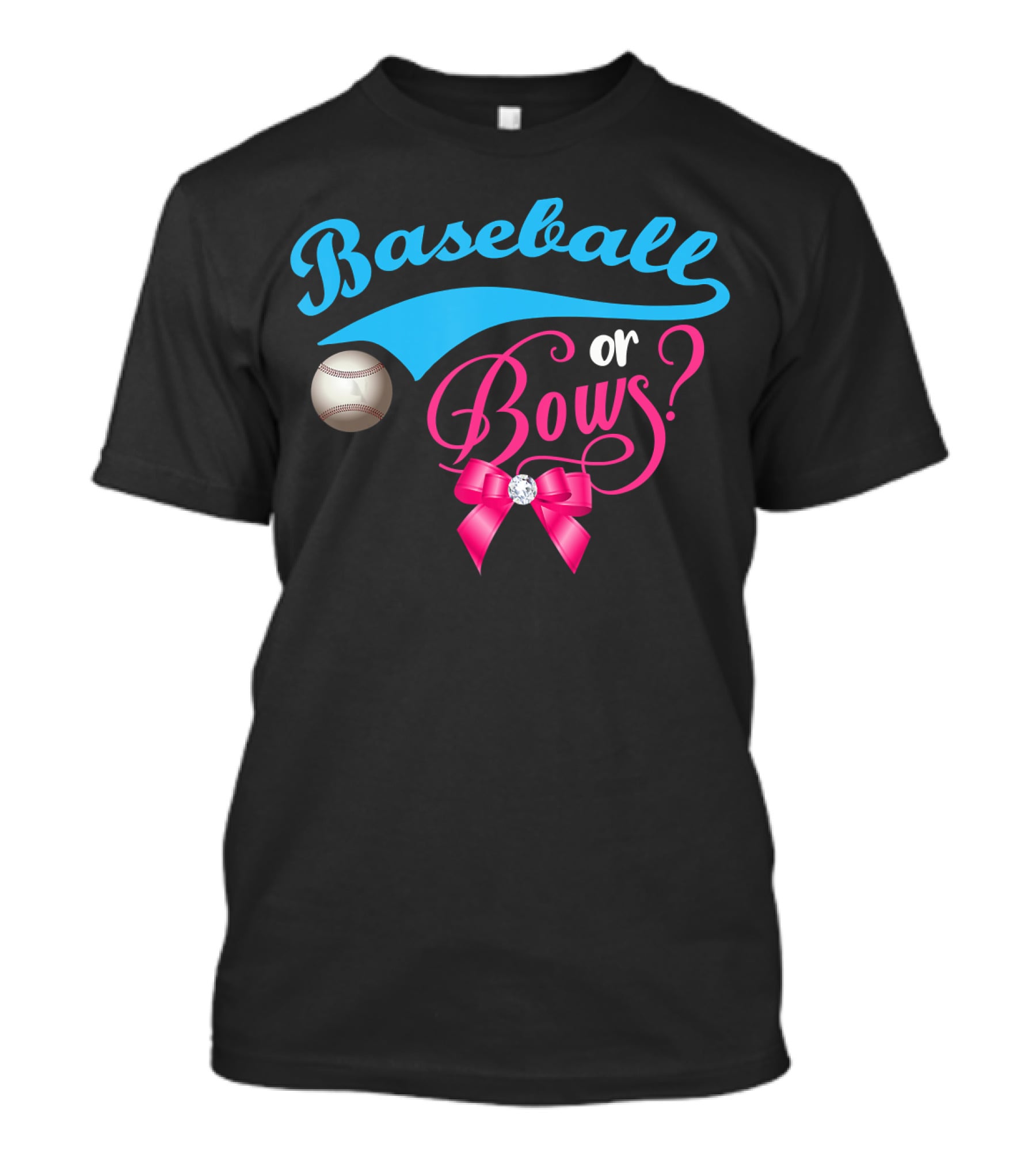 Baseball Or Bows Gender Reveal Party T-Shirt