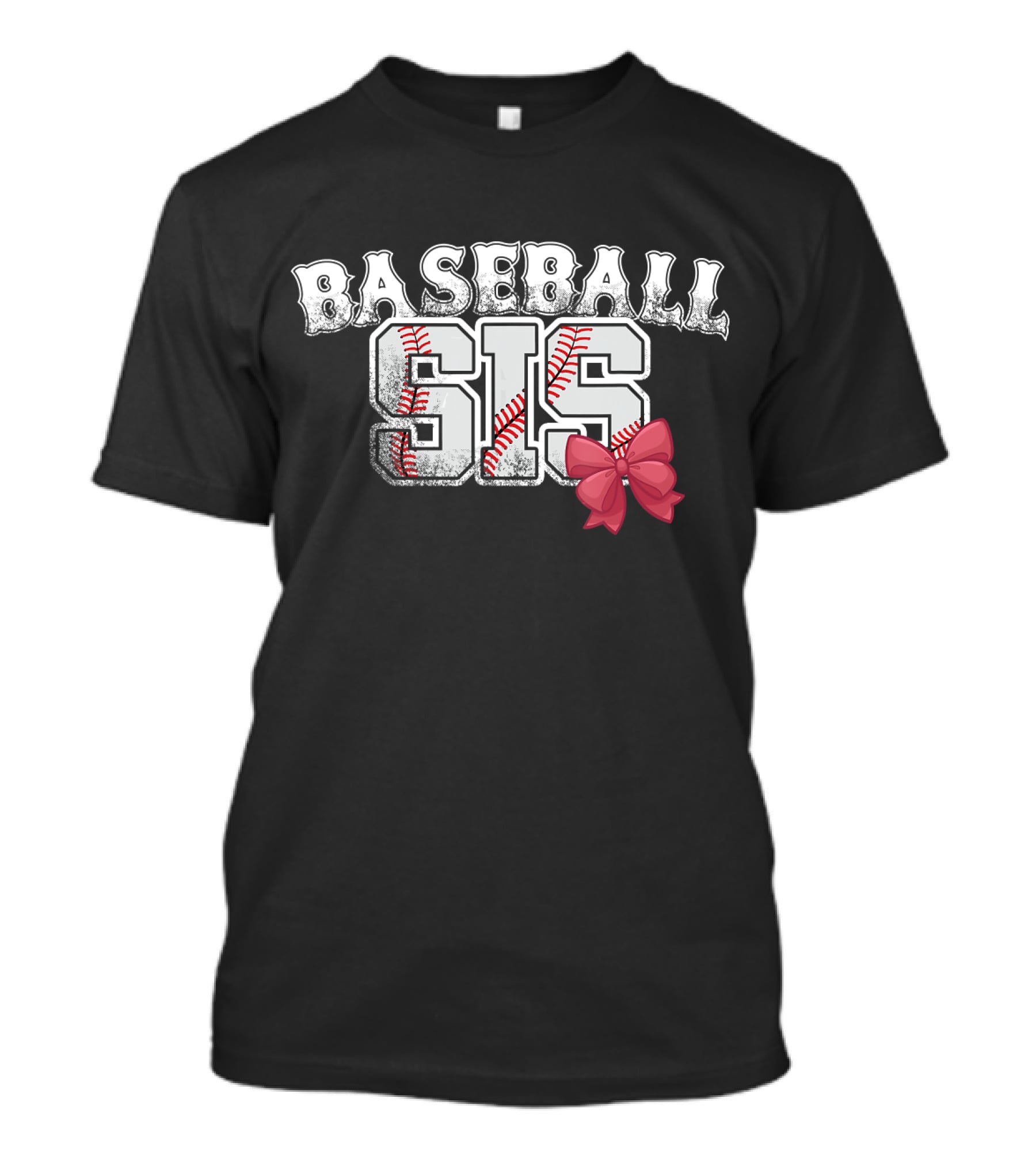Baseball Sis With Pink Bow T-Shirt