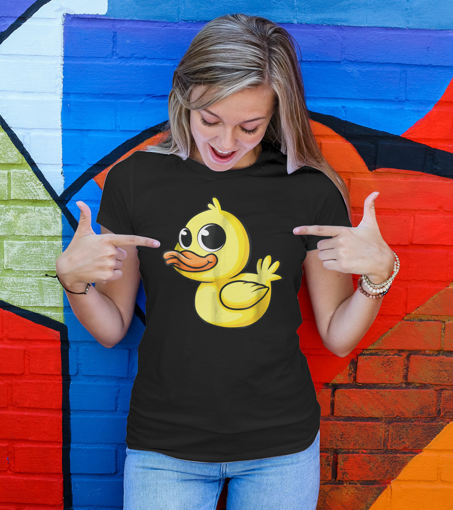 Cute Yellow Cartoon Duckling Baby Duck Bird T-Shirt