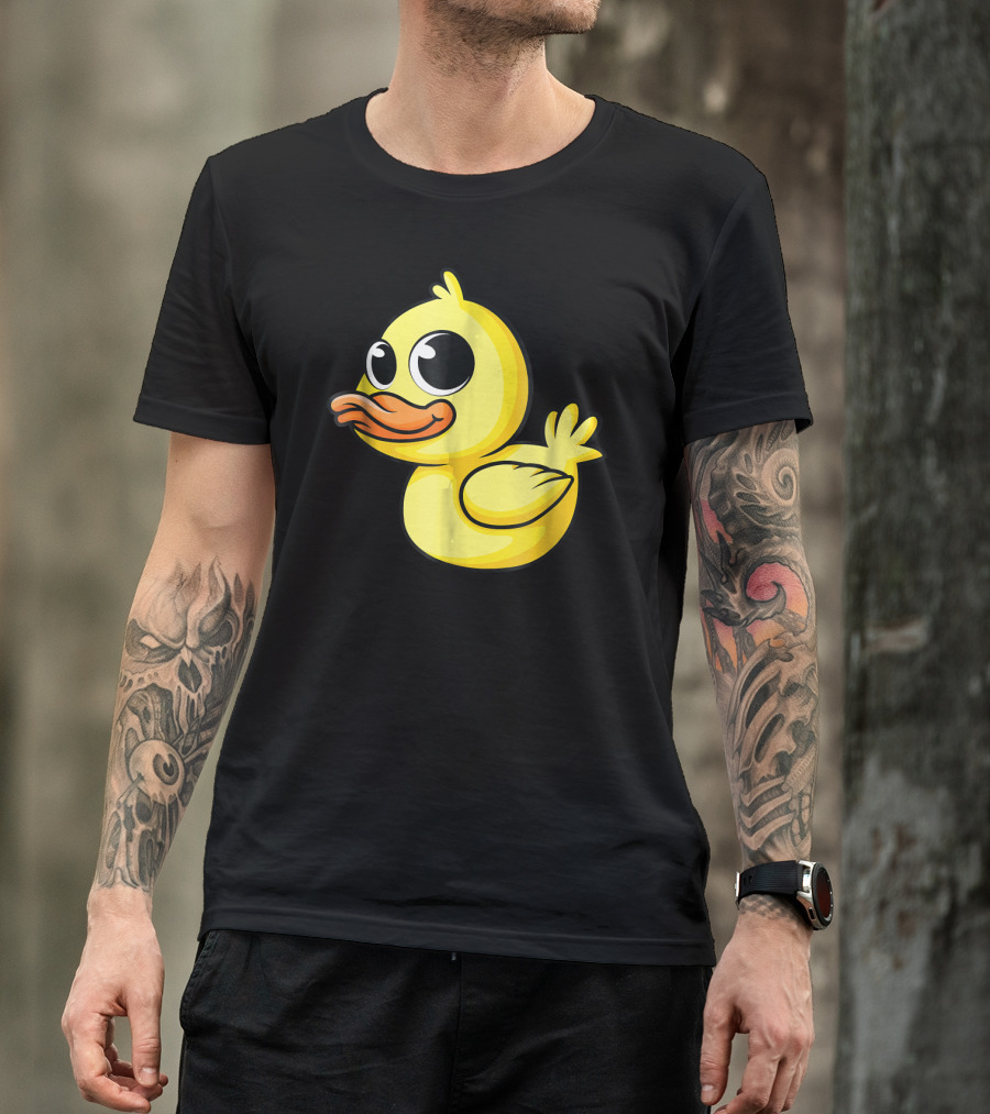 Cute Yellow Cartoon Duckling Baby Duck Bird T-Shirt