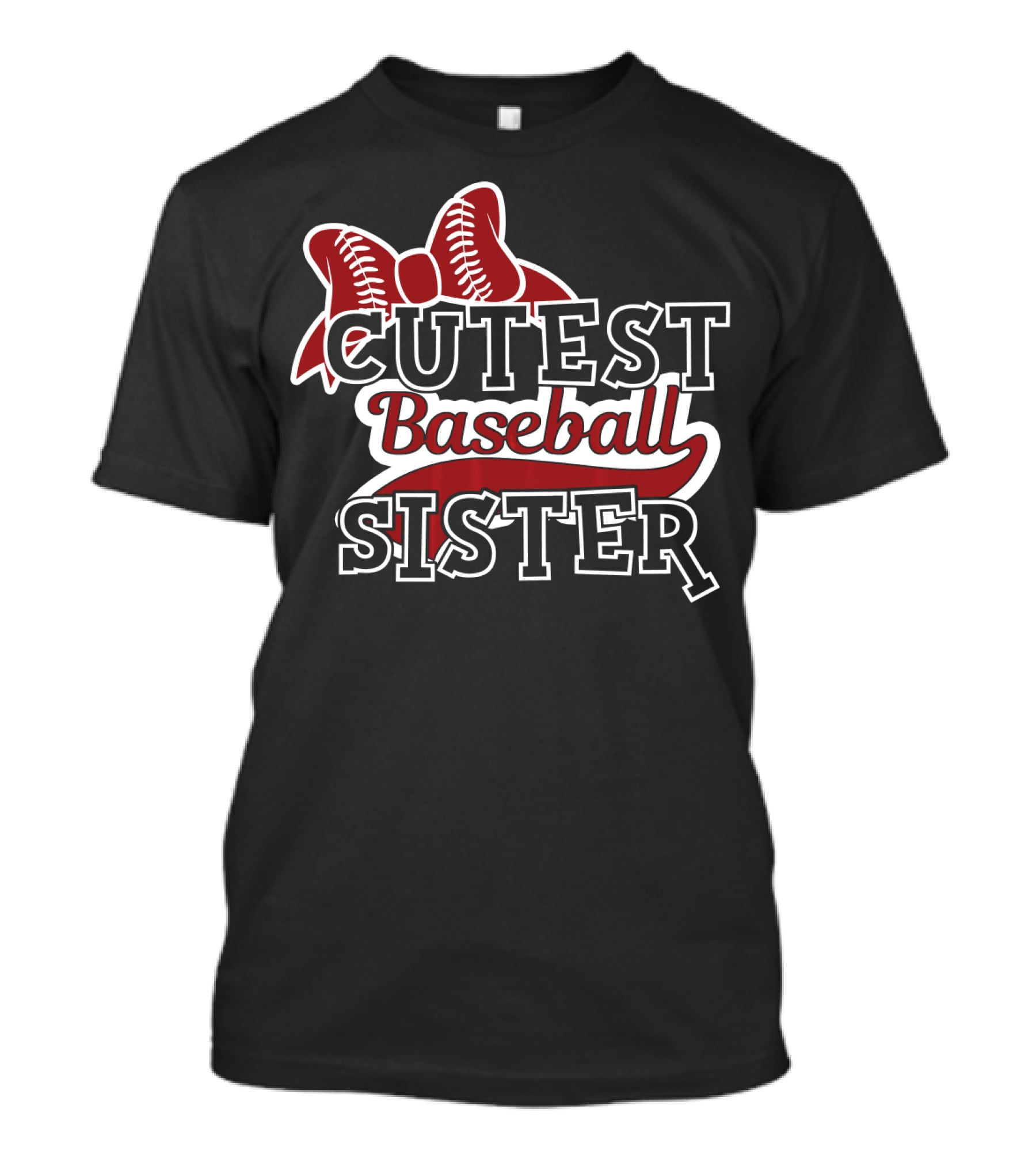Cutest Baseball Sister Bow T-Shirt
