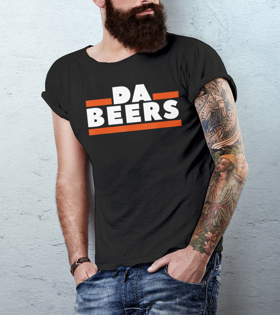 DA BEERS Chicago Bears Parody Orange And Blue Drunk Tailgate T-Shirt