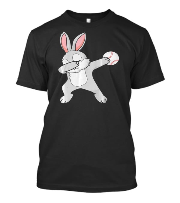 Dabbing Bunny With Baseball Easter Day T-Shirt