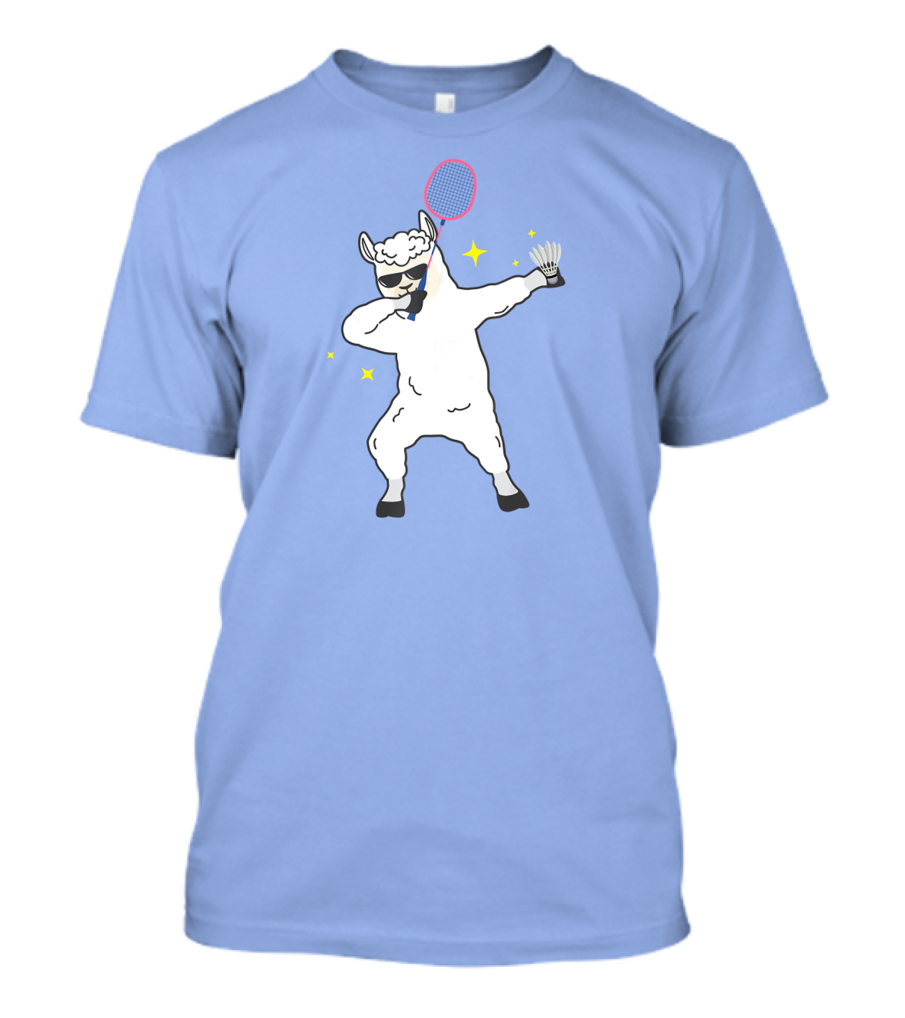 Dabbing Llama Badminton Racket And Shuttlecock T-Shirt