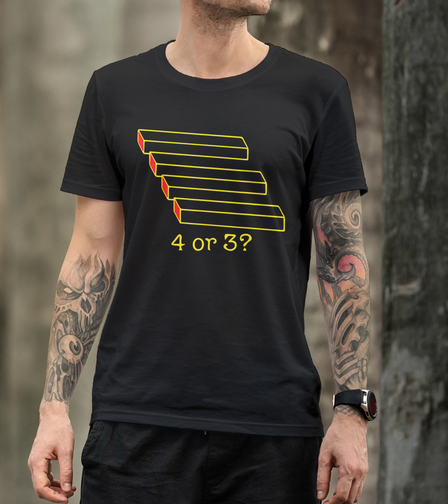 4 Or 3 Optical Illusion T-Shirt