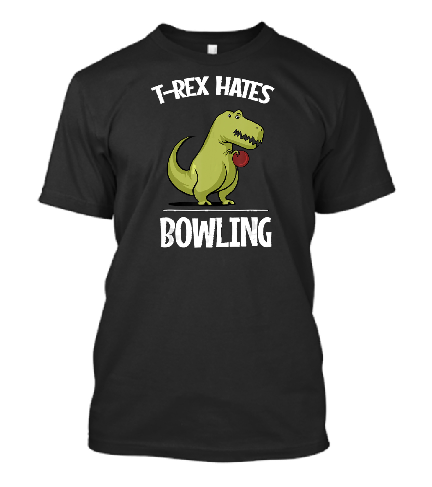 T-Rex Hates Bowling Funny Boys Girl Dinosaur Rex T-Shirt