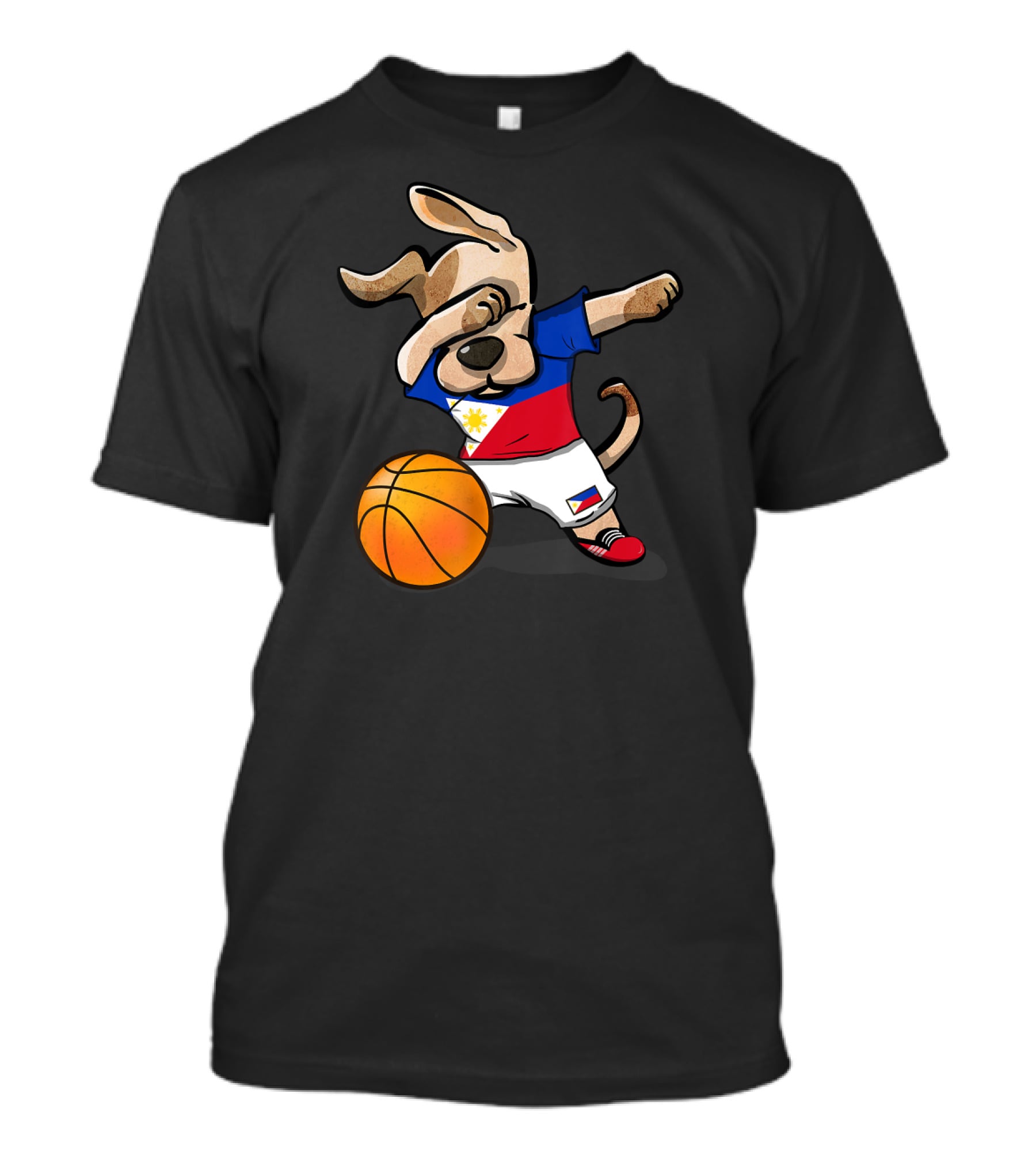 Dog Dabbing Basketball Philippines Jersey Flag T-Shirt