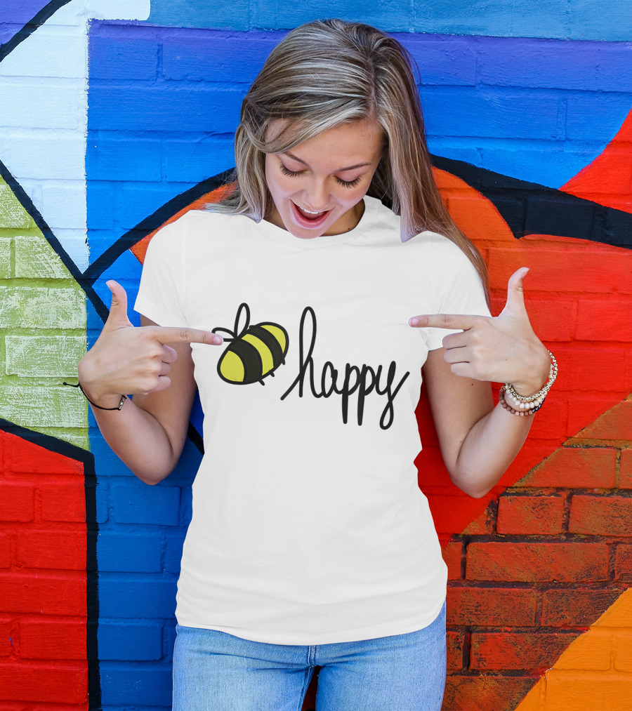 Happy Doodle Bee Handrawn T-Shirt