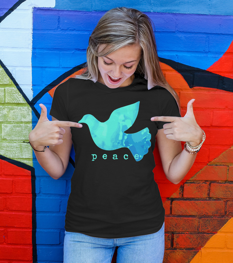 Dove Of Peace Blue Bird Affirma Peace T-Shirt