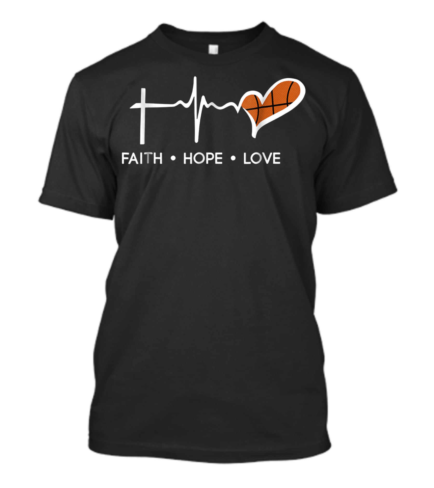 Faith Hope Love Basketball Heartbeat T-Shirt