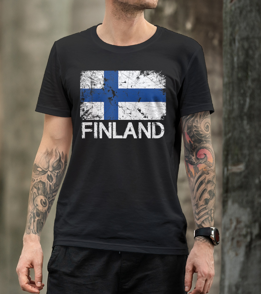 Finnish Flag Finland Vintage Made In Finla T-Shirt