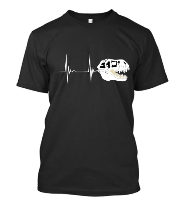 Fossil Heartbeat Hunter T-Rex Skull Dino T-Shirt