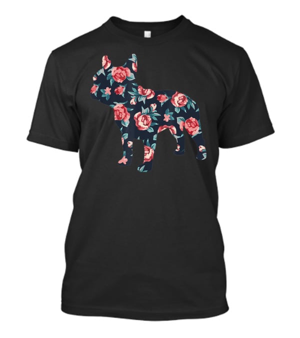 Roses Floral French Bulldog T-Shirt