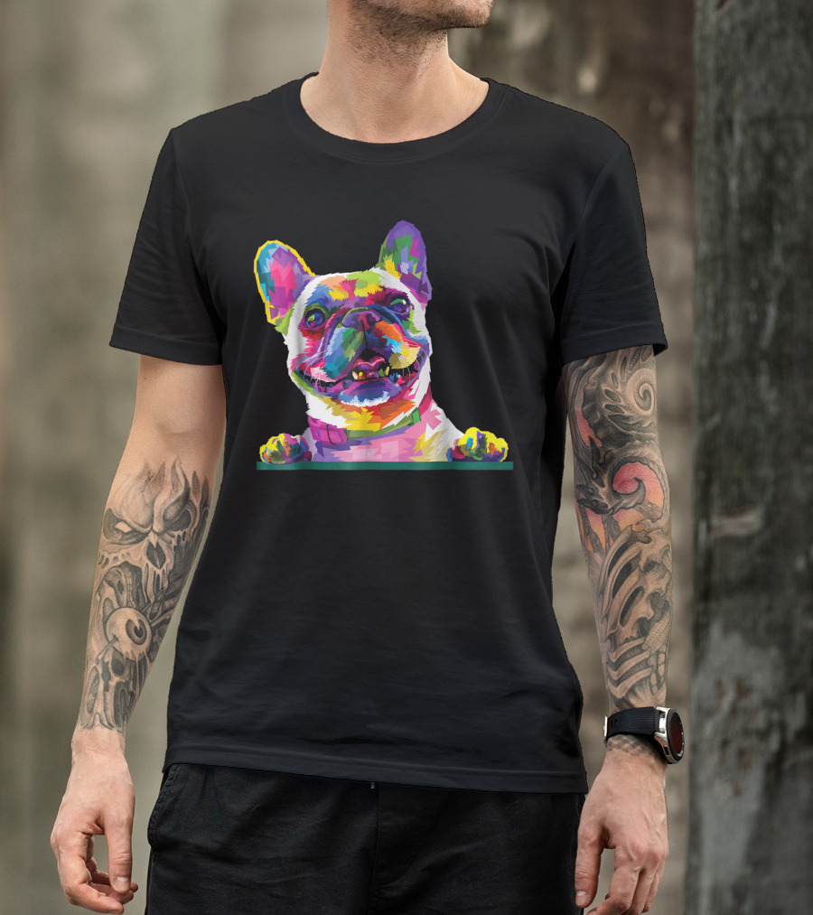 French Bulldog Colorful Dog Pop T-Shirt