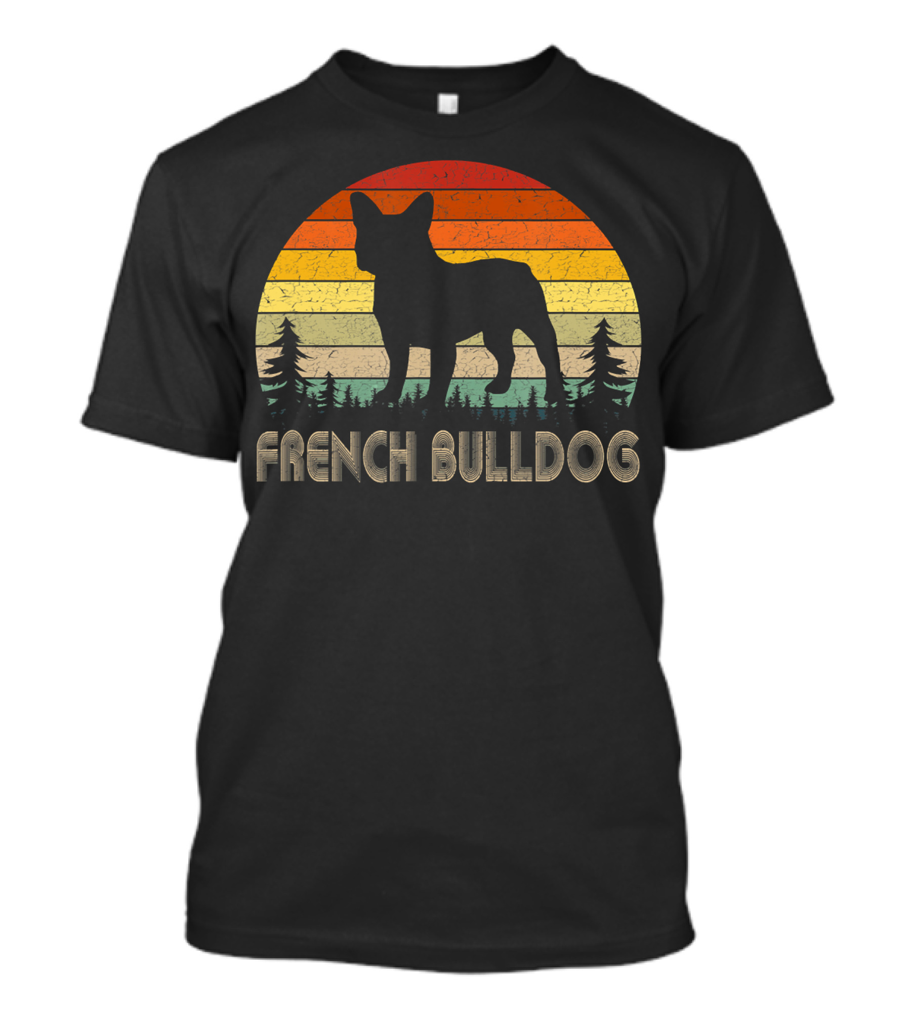 French Bulldog Vintage Dog 70's Retro Sunset T-Shirt