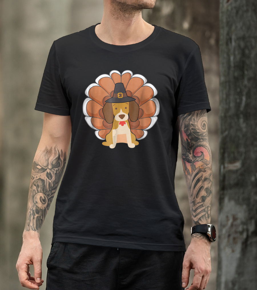 Funny Beagle Turkey Thanksgiving Hat Humor T-Shirt