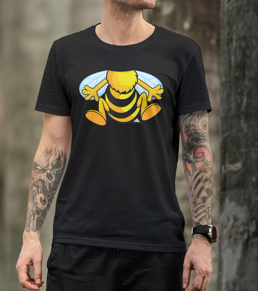 Funny Bee Costume Easy Honeybee Hall Buzzing Bumblebee Stripes T-Shirt