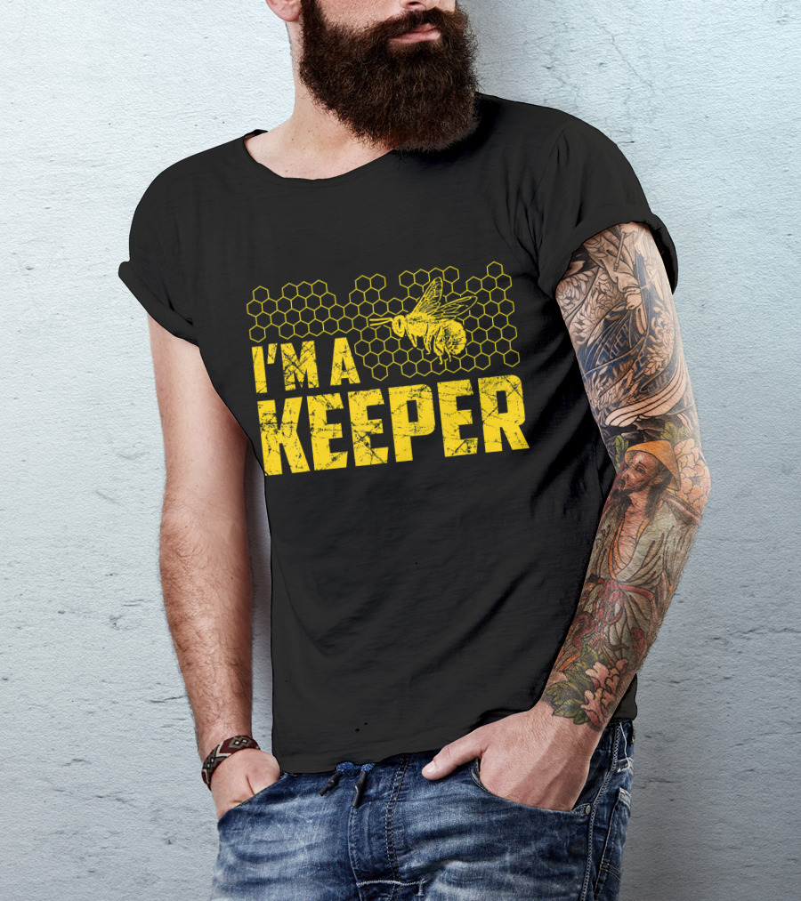 I'm A Keeper Beekeeping Honeycomb Bee T-Shirt