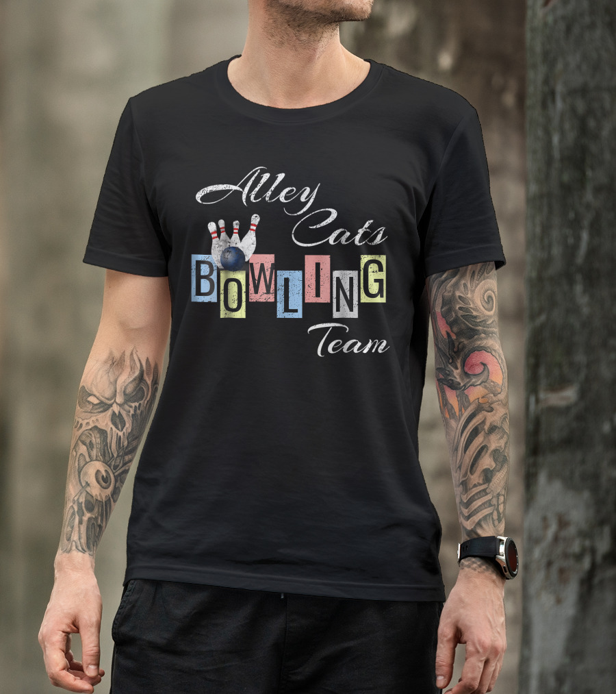 Alley Cats Bowling Team Funny Bow T-Shirt