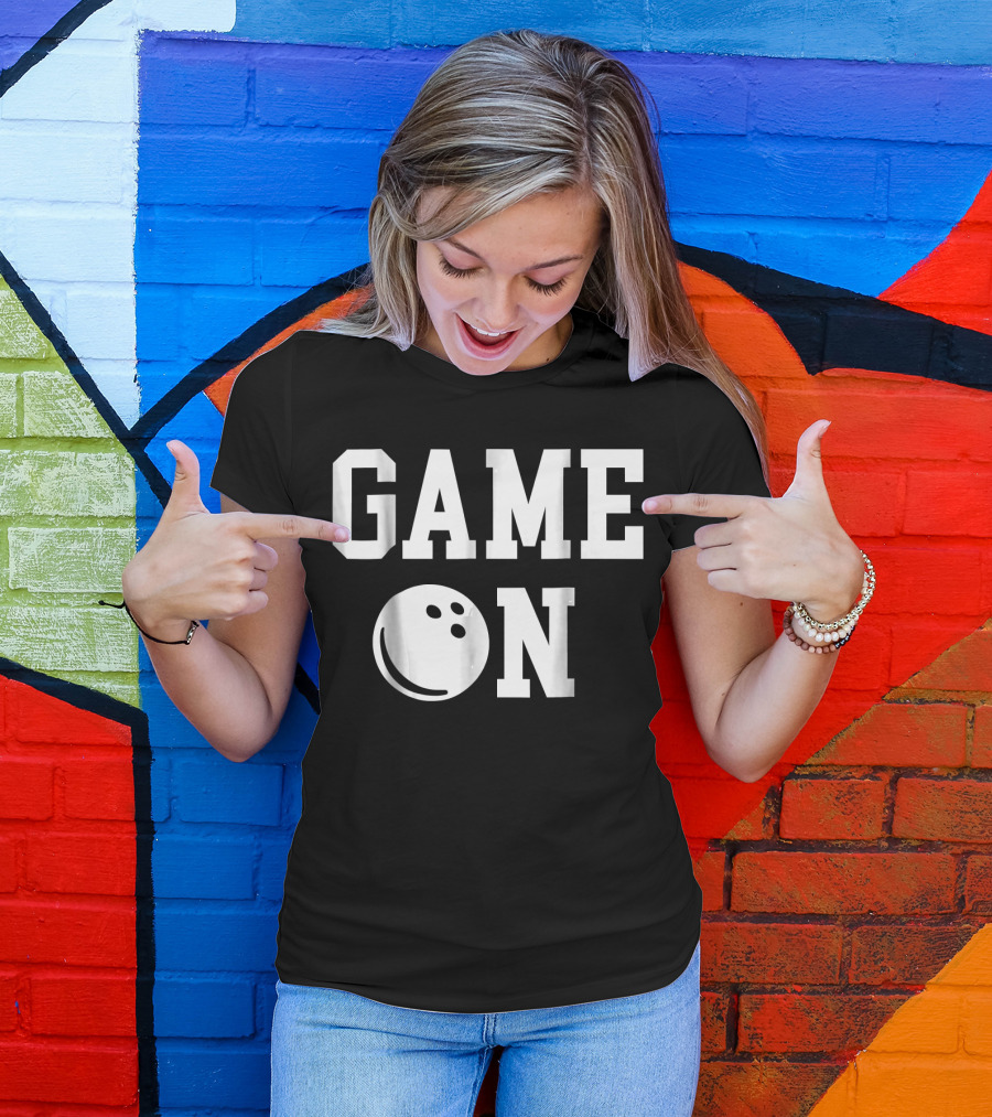 GAME ON Bowling Ball Icon Strike T-Shirt