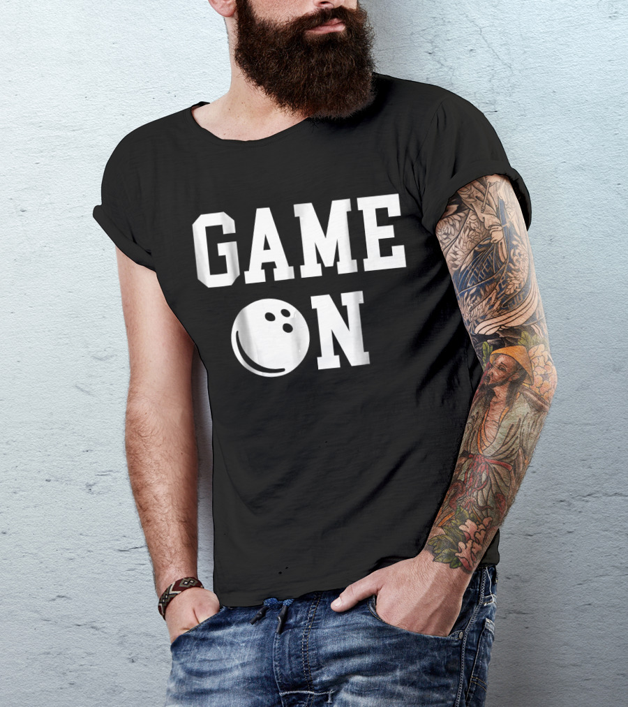 GAME ON Bowling Ball Icon Strike T-Shirt