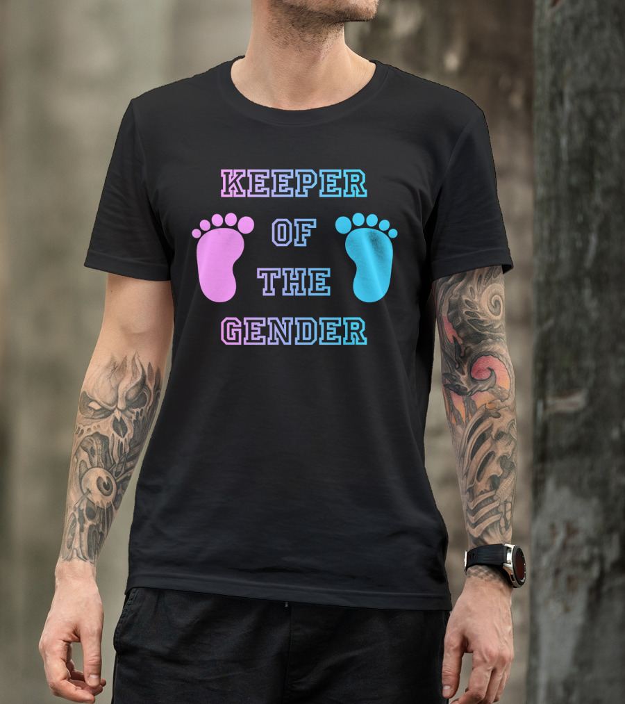 Keeper Of The Gender Pink Blue Footprints T-Shirt