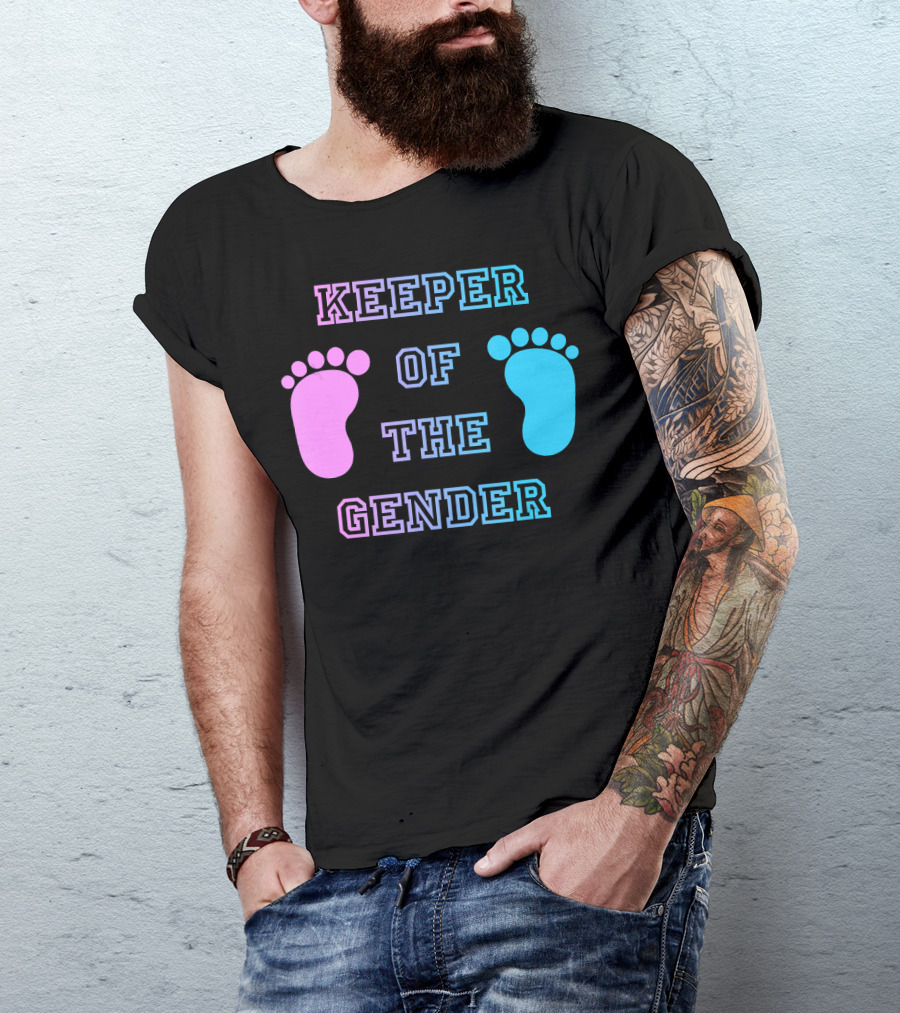 Keeper Of The Gender Pink Blue Footprints T-Shirt