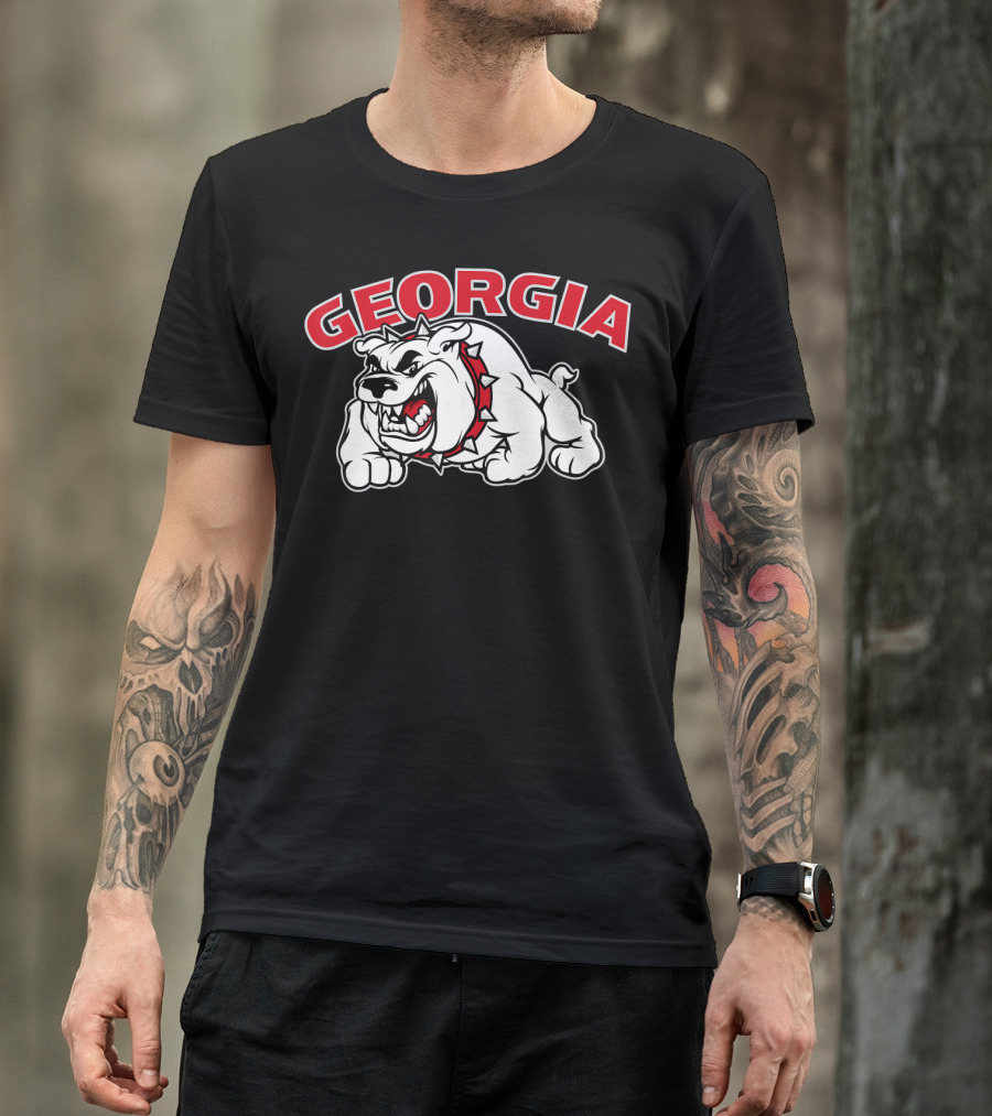 Georgia Bulldogs Aggressive Mascot Bulldog T-Shirt