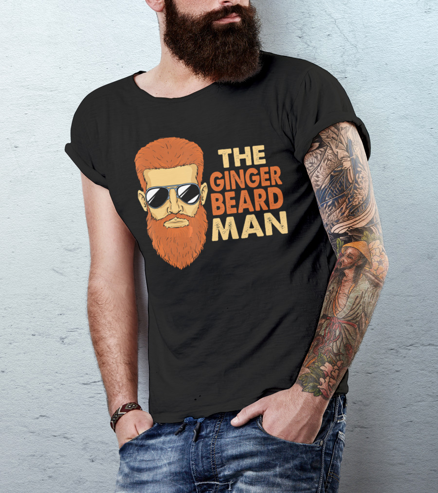 THE GINGER BEARD MAN Dark Red Brown Hair T-Shirt
