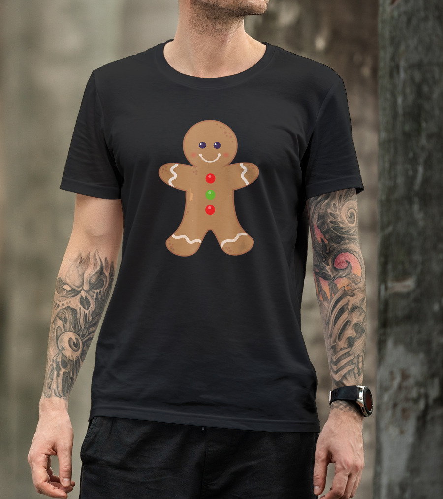 Gingerbread Man Christmas Cookie Baki Festive Holiday Joyful Treat T-Shirt