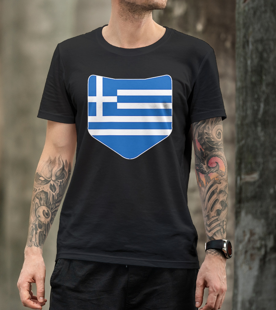 Greece Flag Shield Emblem T-Shirt