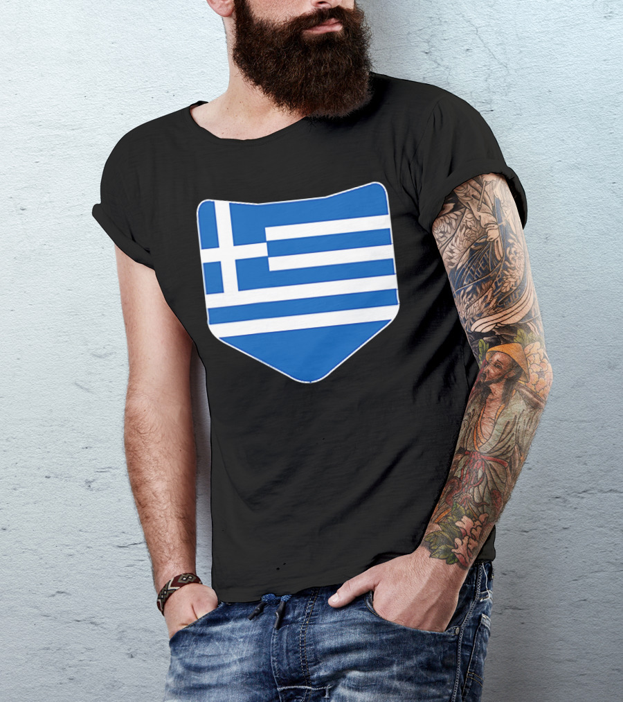 Greece Flag Shield Emblem T-Shirt