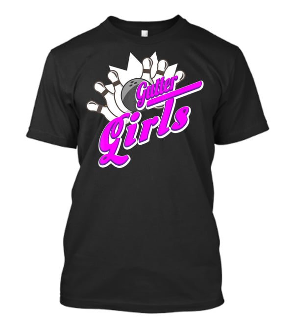 Gutter Girls Bowling Ball Pin Bowler Retro T-Shirt