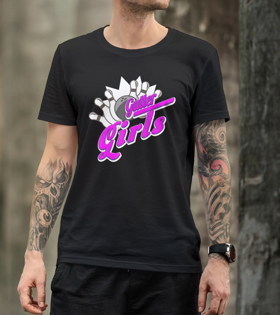 Gutter Girls Bowling Ball Pin Bowler Retro T-Shirt