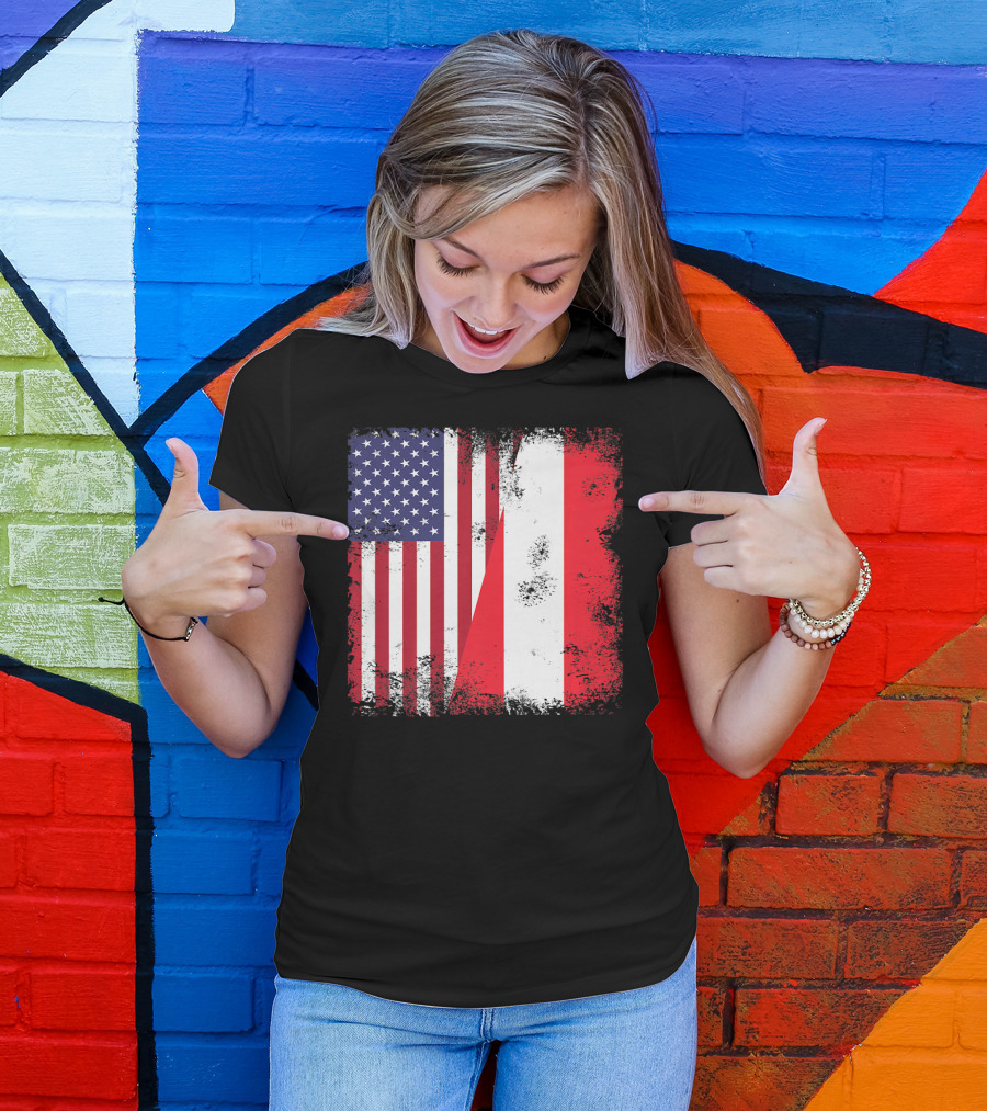 USA Austrian Flag Vintage Austria U T-Shirt