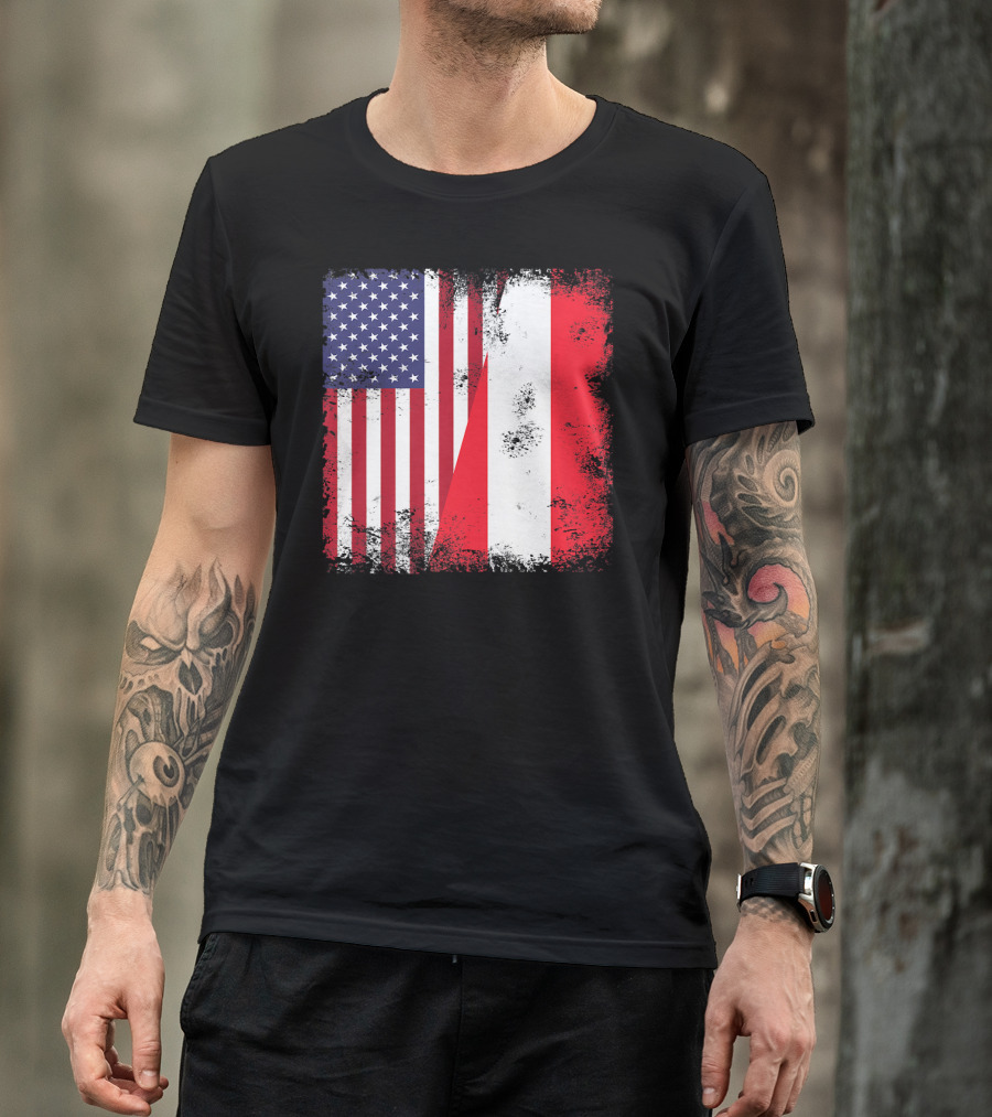 USA Austrian Flag Vintage Austria U T-Shirt